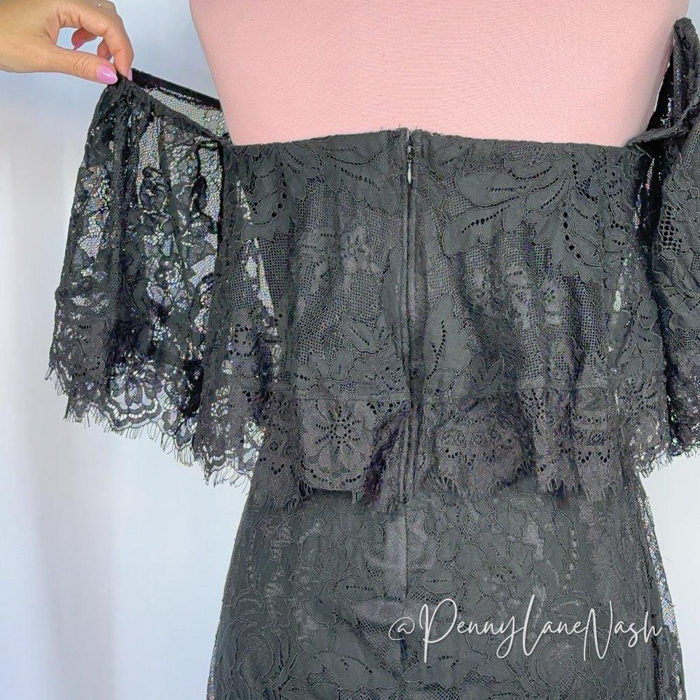 Lulu's Be My Sweetheart Black Lace Off-the-Shoulder Bodycon Dress - Picture 12 of 15
